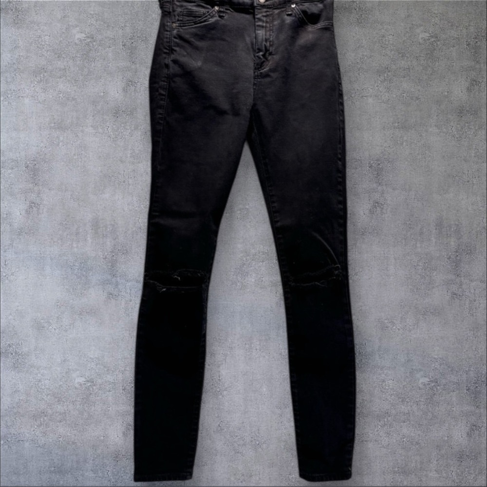 Topshop Black LEIGH Destroyed Skinny Jeans for Women size 26